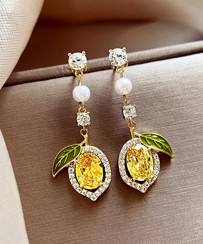 Women Zircon Silver Overgild Stud Earrings