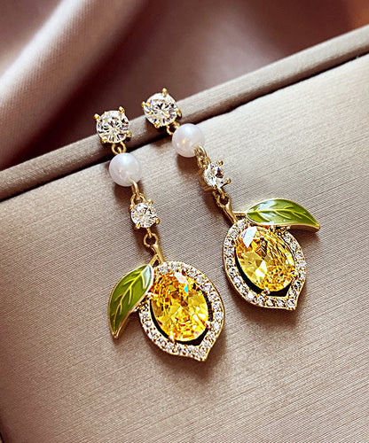 Women Zircon Silver Overgild Stud Earrings