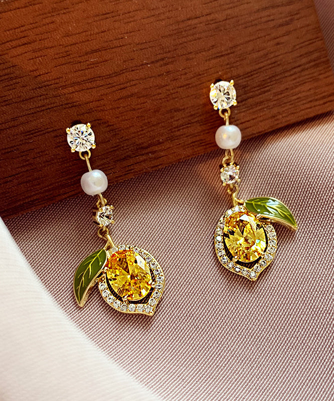 Women Zircon Silver Overgild Stud Earrings