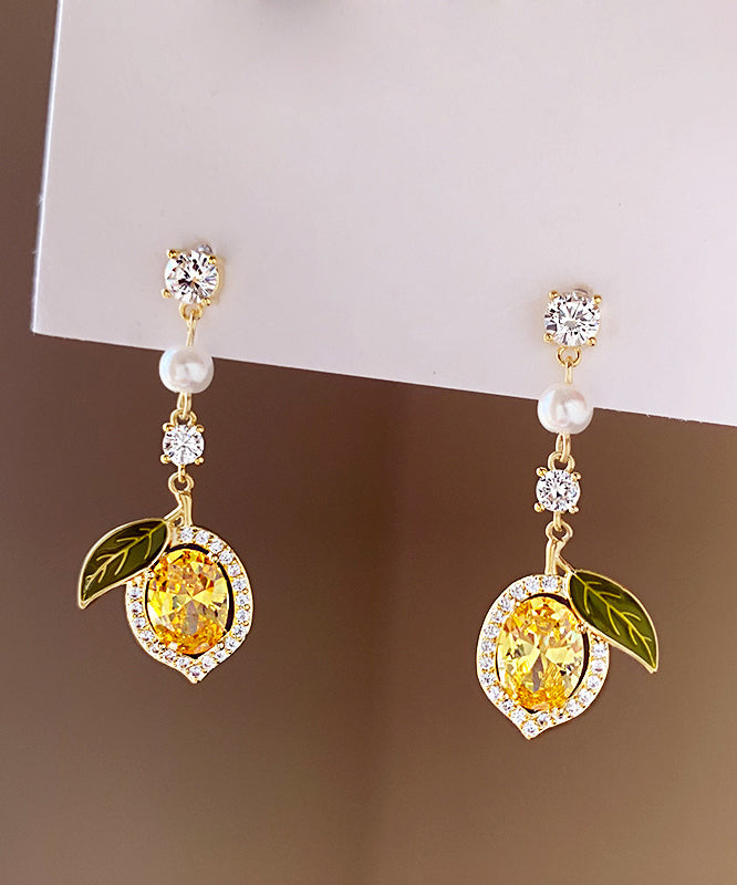 Women Zircon Silver Overgild Stud Earrings