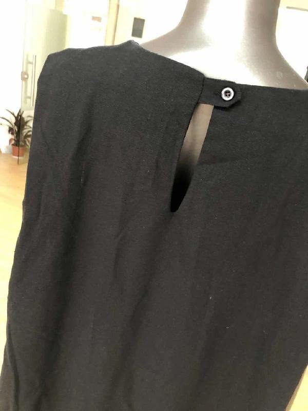 Women black cotton linen Robes o neck side open cotton robes Dresses - SooLinen