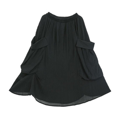 Women chiffon clothes For Women Omychic Spring Solid Color Lanon Fashion Skirt - SooLinen