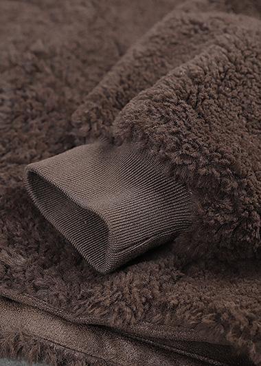 Women chocolate Fashion hooded coats women black Dresses outwears - SooLinen