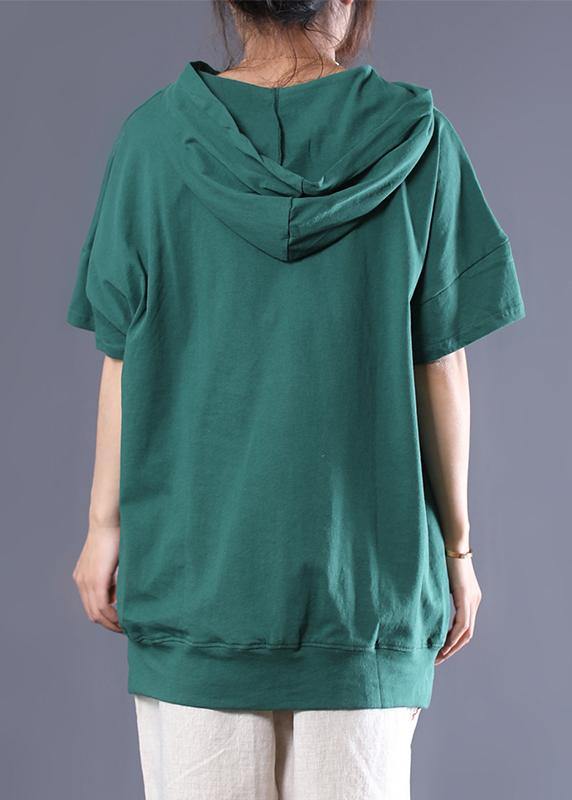 Women cotton linen tops women Vintage Cotton Solid Hooded Double Pockets Blouse - SooLinen