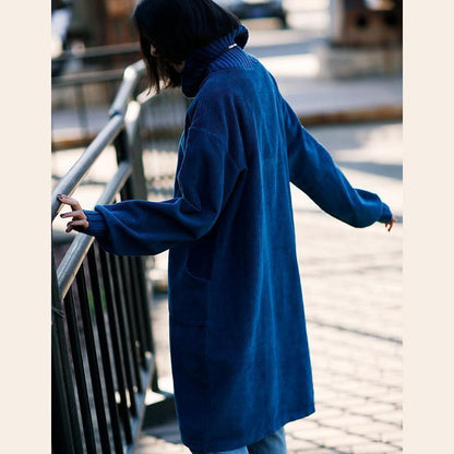 Frauen baumwolle quilten kleidung boutique high neck Sleeve schwarz Kunst Kleid frühling