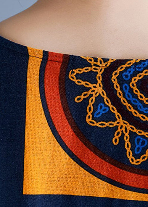 Frauen floral leinen Roben Pakistani Kleiderschränke o neck Cinched Art Sommer Kleider