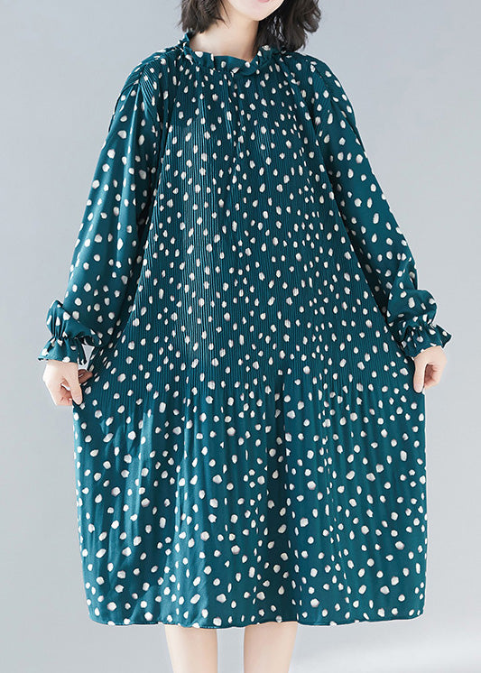Grüne Chiffon-Kaftane für Damen. Damenstoffe, tailliertes A-Linien-Sommerkleid
