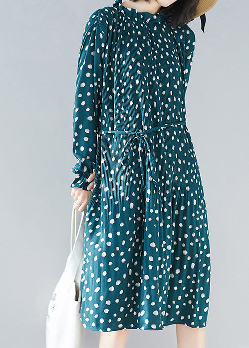 Grüne Chiffon-Kaftane für Damen. Damenstoffe, tailliertes A-Linien-Sommerkleid