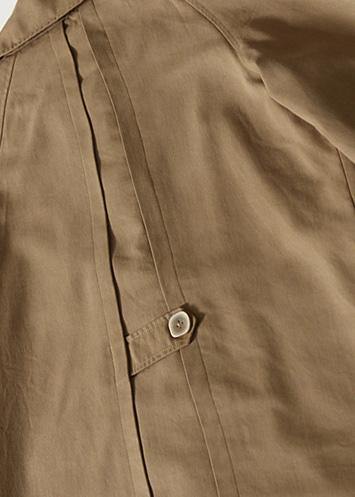 Women khaki fine trench coat Inspiration long sleeve spring jackets - SooLinen