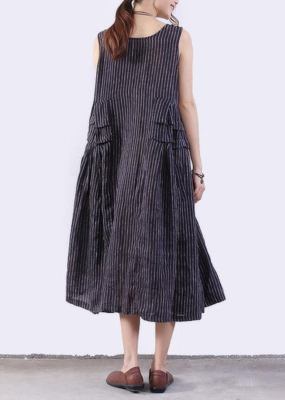 Frauen chiffon Lange Shirts plus größe Gefaltet Spleißen Streifen Frauen Dunkelblau Weste Kleid