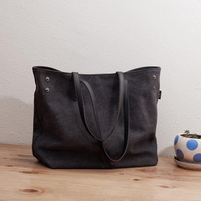 Women new Sweets Literary Pure Color Canvas Shoulder Bag - SooLinen