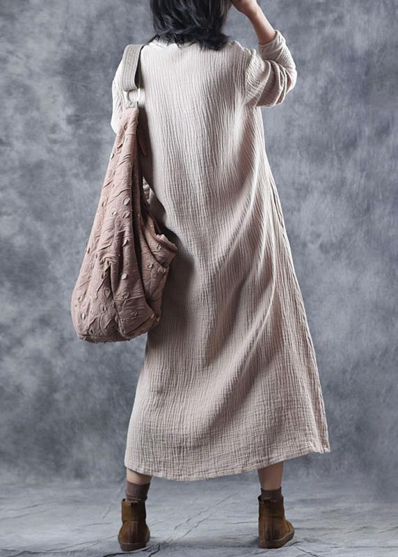 Women nude Sweater dress outfit Upcycle patchwork Mujer v neck knitted tops - SooLinen