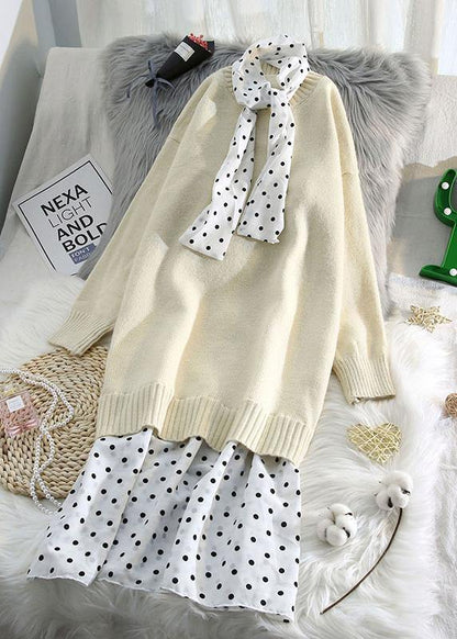 Women o neck patchwork Sweater outfits plus size blue Fuzzy sweater dresses - SooLinen