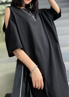 Women o neck patchwork tulle clothes For Women Fabrics black off the shoulder Dress - SooLinen