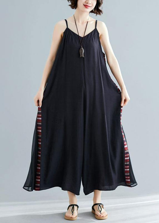 Women sleeveless cotton dresses Shape black patchwork cotton robes Dresses summer - SooLinen