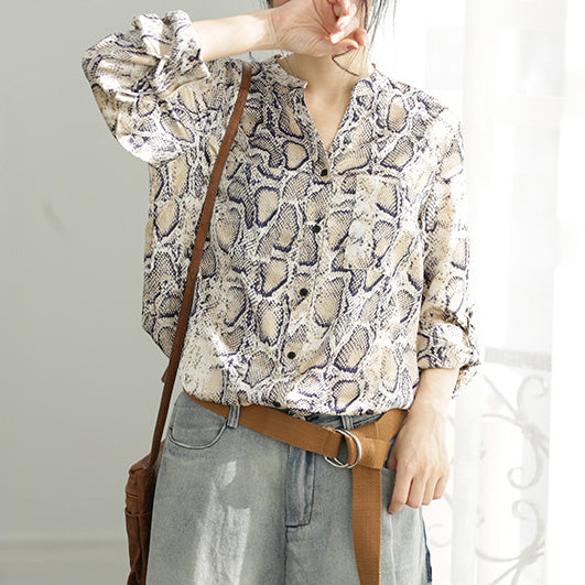 Damen Bluse aus Baumwolle mit V-Ausschnitt in Übergröße