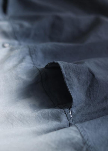 Women v neck hooded cotton clothes For Women white gradient color cotton summer shirts - SooLinen