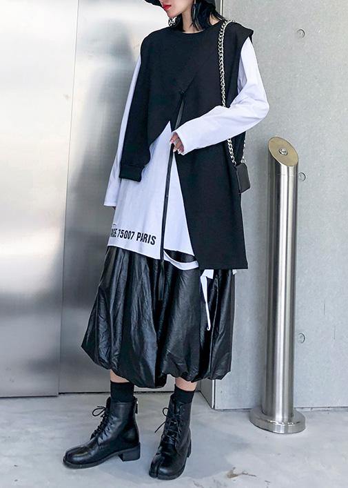 Women white cotton clothes For Women hem Hole daily o neck blouses - SooLinen