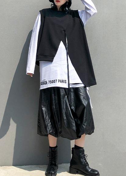 Women white cotton clothes For Women hem Hole daily o neck blouses - SooLinen