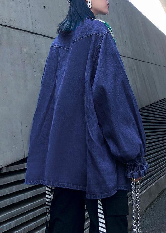 Women white top o neck patchwork oversized shirts - SooLinen