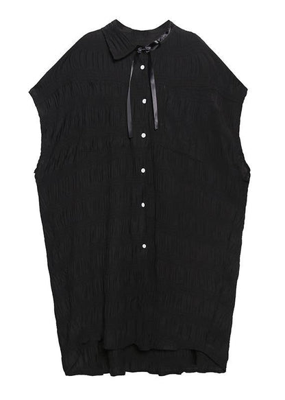 Women Cinched cotton summer clothes Women Wardrobes black long Dresses - SooLinen