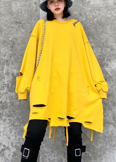 Women yellow shirts Tutorials o neck Hole spring blouses - SooLinen