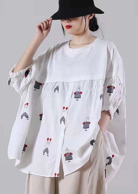 Frauen Patchwork Frühling Bluse Schwarz Tops