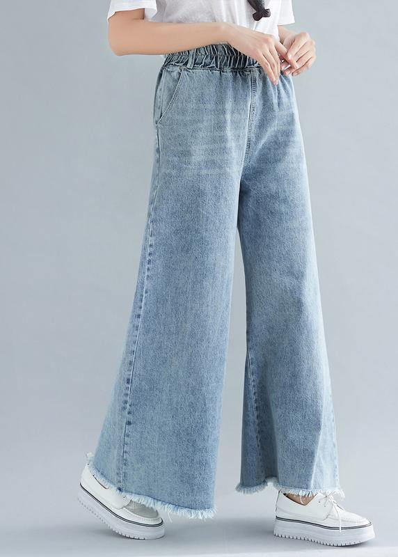 Women's Elastic Waist Wide Leg Pants - SooLinen