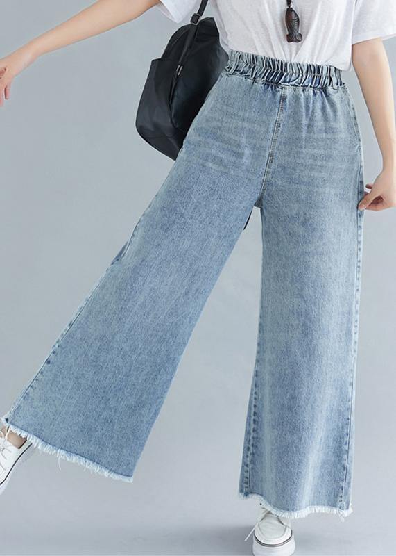 Women's Elastic Waist Wide Leg Pants - SooLinen