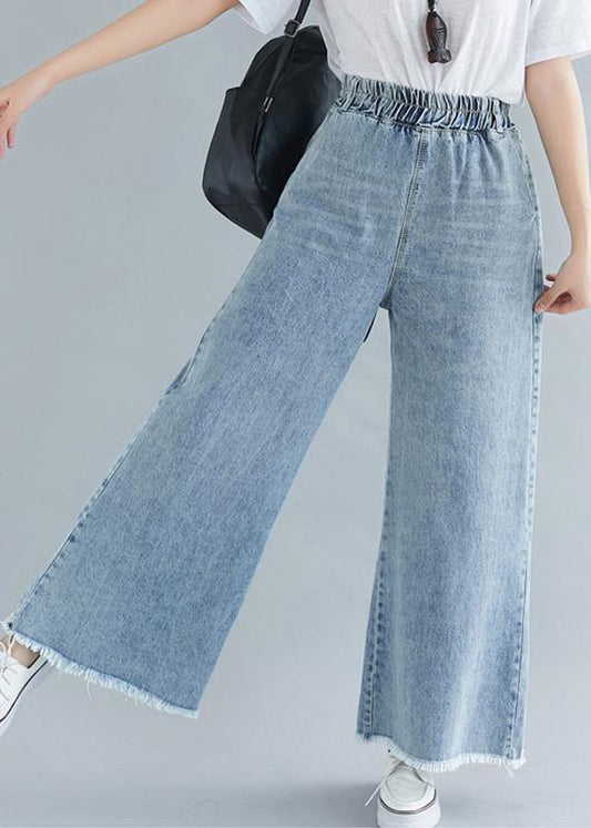 Women's Elastic Waist Wide Leg Pants - SooLinen