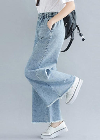 Women's Elastic Waist Wide Leg Pants - SooLinen