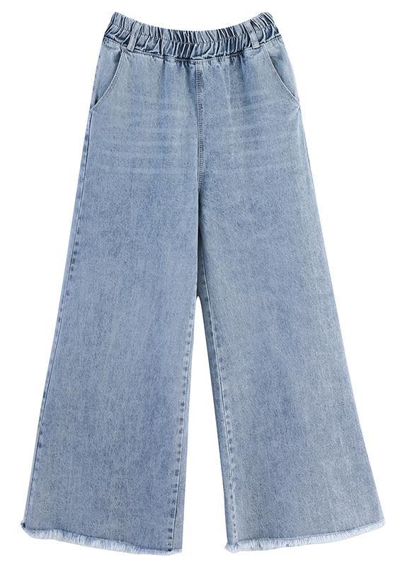 Women's Elastic Waist Wide Leg Pants - SooLinen