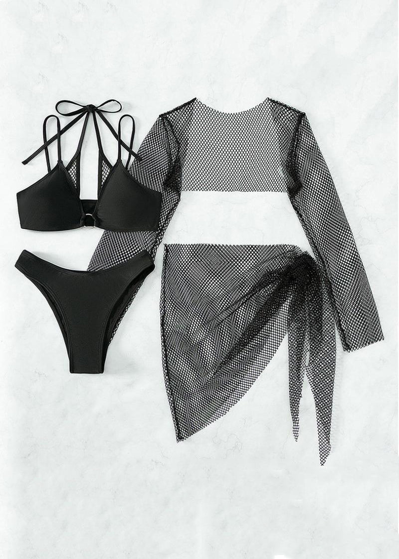 Women's Swimsuit Set Four Piece Set Tulle Lingerie Set