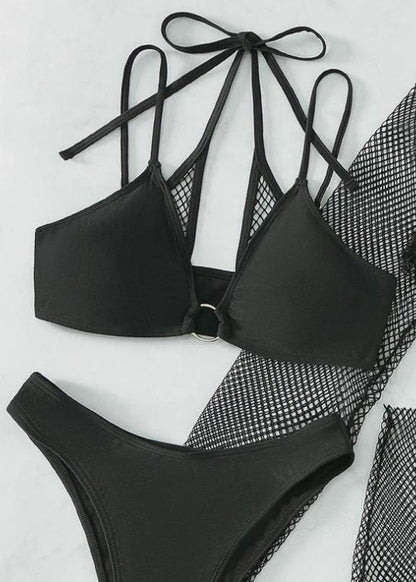 Women's Swimsuit Set Four Piece Set Tulle Lingerie Set