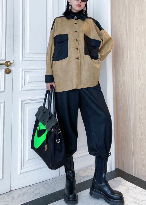 Women's autumn fashion tooling retro jacket and pants two-piece - SooLinen