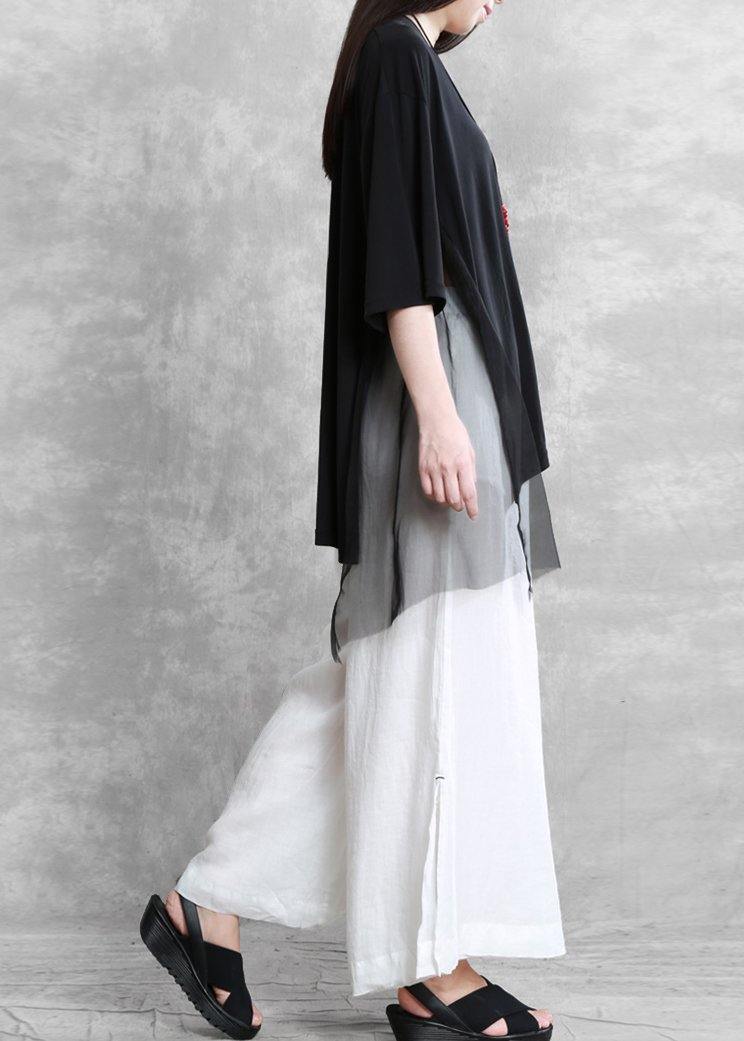 Women's casual wide-leg pants 2021 summer thin white pants - SooLinen