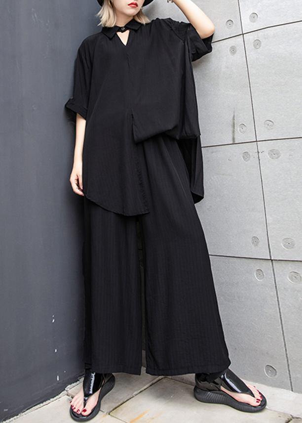 Women's retro plus size was thin and windy and wide-leg pants green two-piece suit - SooLinen