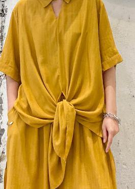 Women's retro plus size was thin and windy and wide-leg pants green two-piece suit - SooLinen