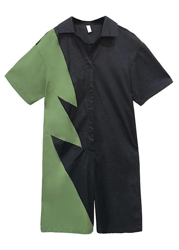 Women's summer patchwork jumpsuit loose ming harem pants - SooLinen