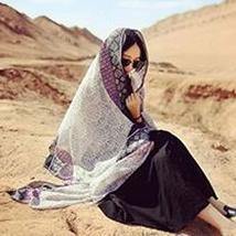 Women's summer seaside travel bikini swimsuit with white printed blouse - SooLinen