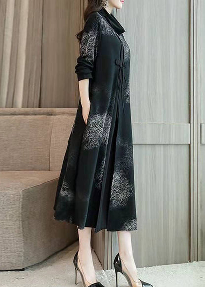 Damen schwarze Drucke Feiner Mantel für Frauen Fotografie Low High Design Kapuzenmantel