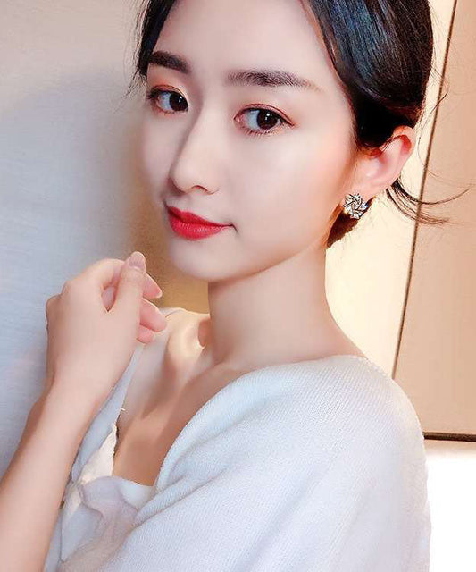 Elegante Ohrringe aus Sterlingsilber mit Zirkonia-Steinen für Damen