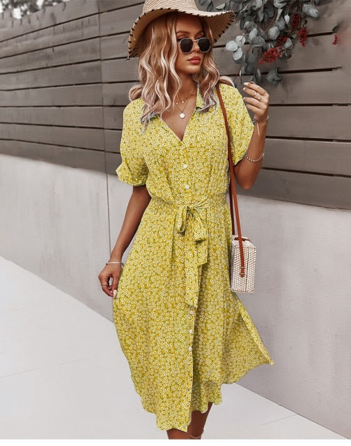 Floral Casual Summer Midi Dress