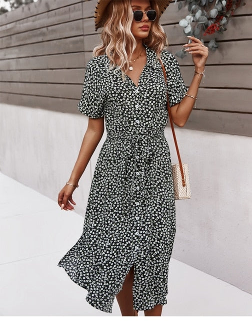 Floral Casual Summer Midi Dress