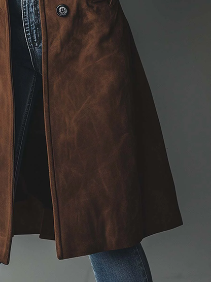Vintage Suede Trench Coat