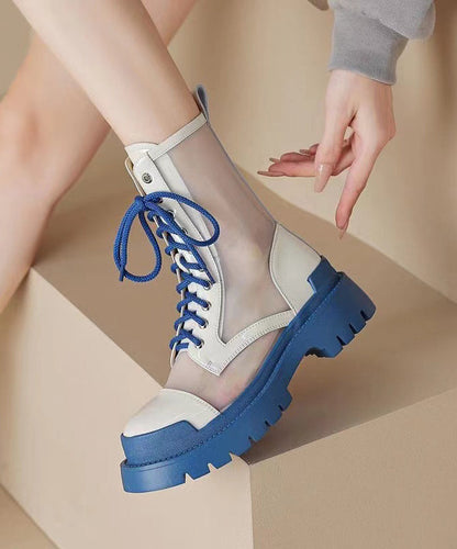 Gelbe Schnürstiefeletten 2024 aus atmungsaktivem Mesh