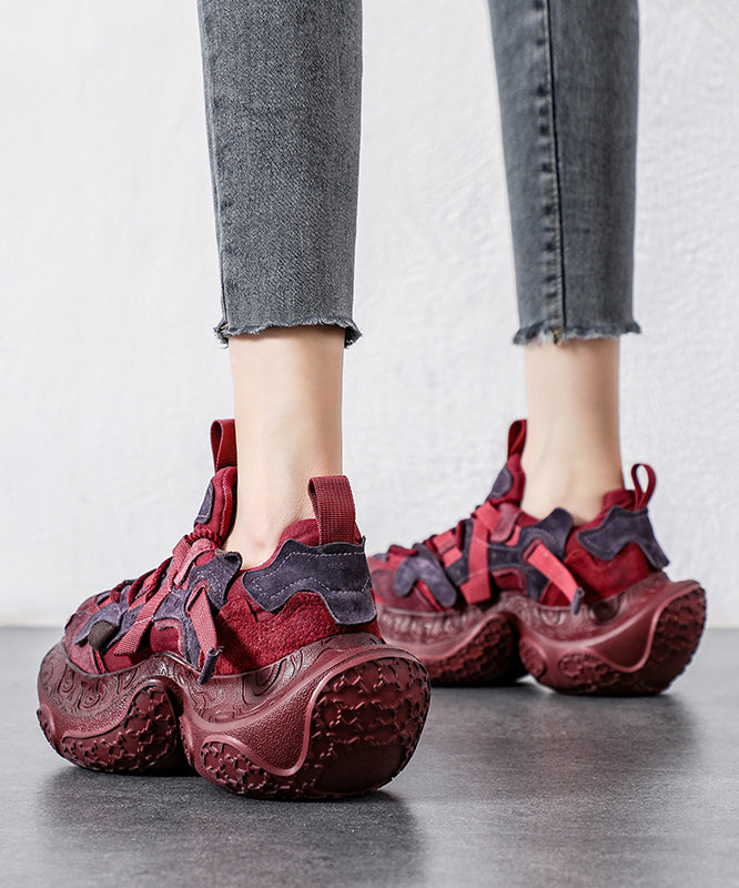 Zapatos de plataforma amarillos de gamuza informales con cordones