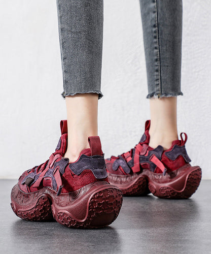 Zapatos de plataforma amarillos de gamuza informales con cordones