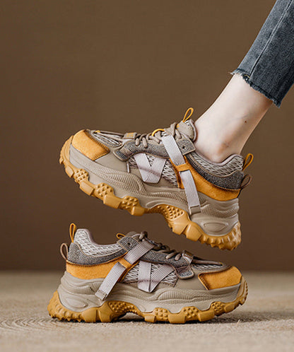 Gelbe Zirkon-Plattform, atmungsaktives Mesh, 2025 Splicing-Schnürung