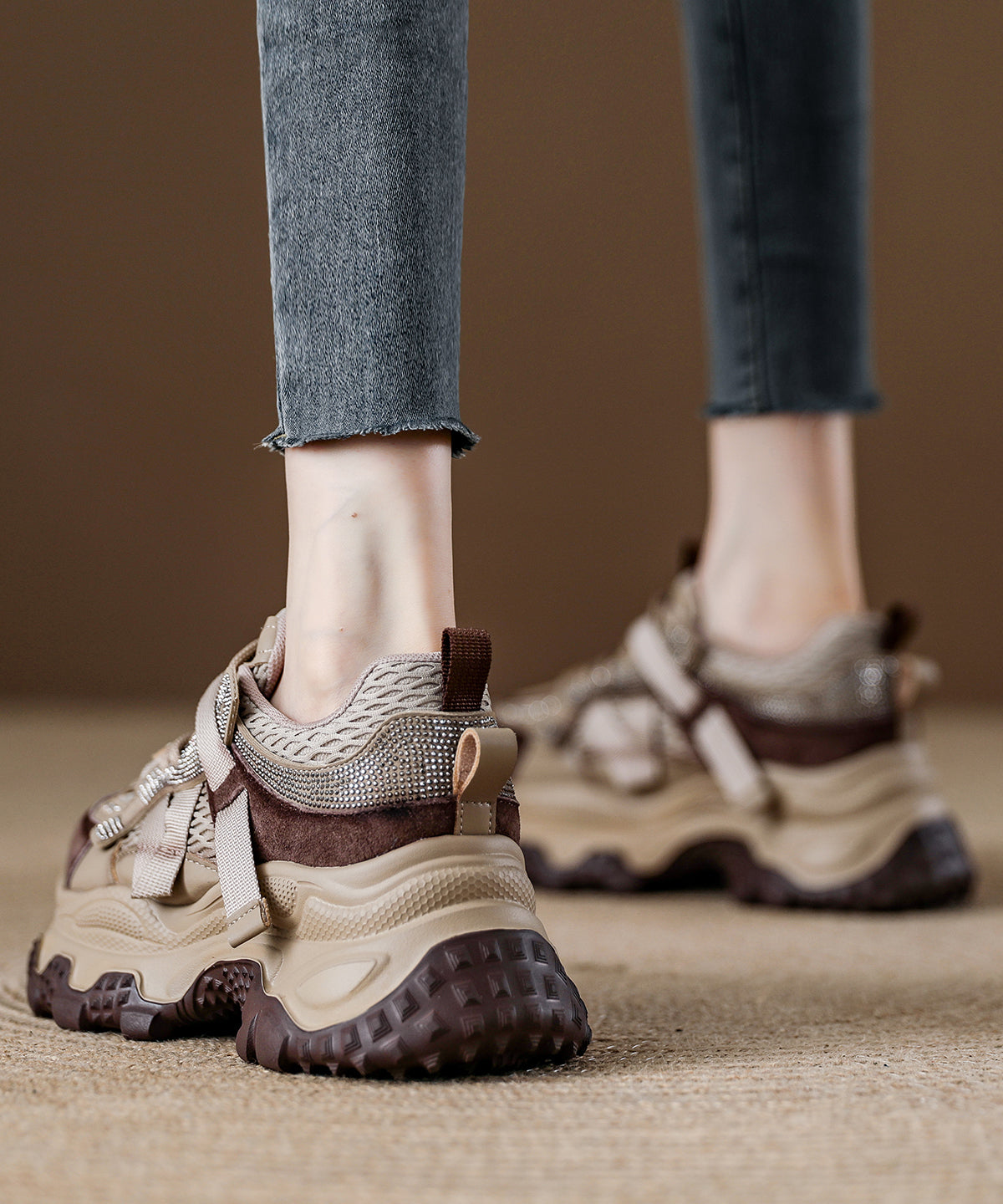 Gelbe Zirkon-Plattform, atmungsaktives Mesh, 2025 Splicing-Schnürung